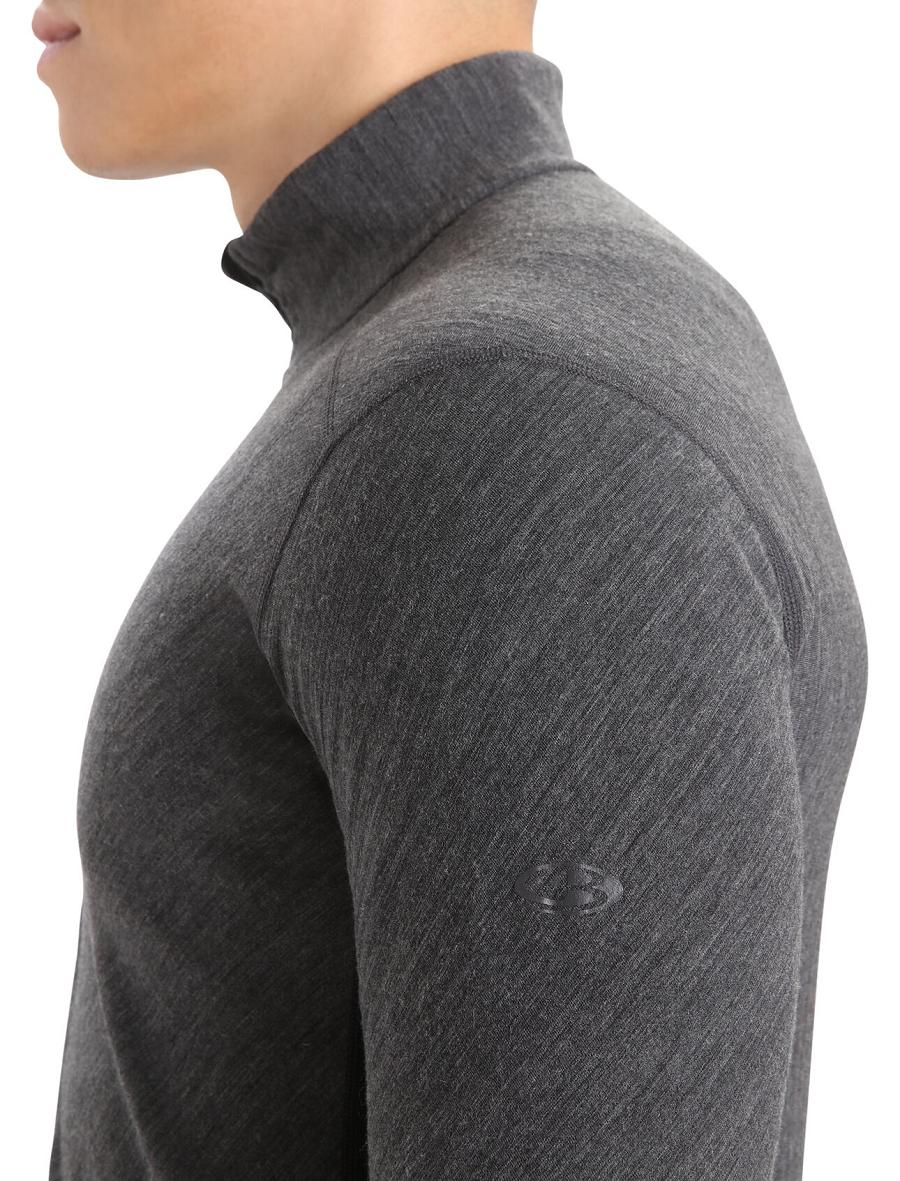 Icebreaker RealFleece™ Merino Descender Long Sleeve Zip Férfi Kabát Fekete | HU 1243XYUF